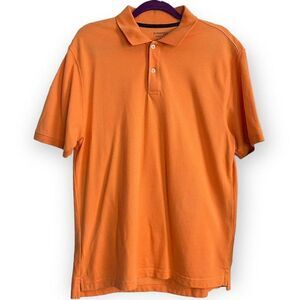 St. John's Bay Men's Orange Shirt Size M Casual Collard Heritage Pique Polo Top